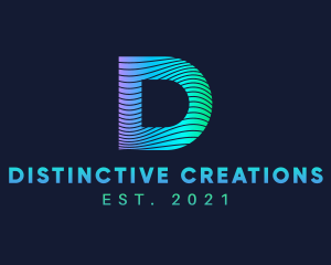 Gradient Stripes Letter D logo design