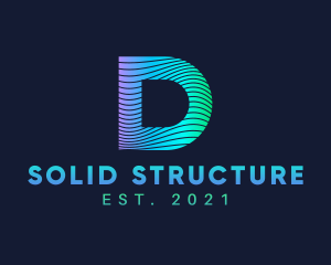 Gradient Stripes Letter D logo design