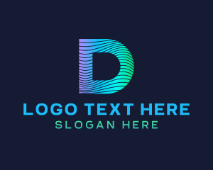 Gradient Stripes Letter D logo