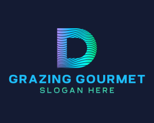 Gradient Stripes Letter D logo design