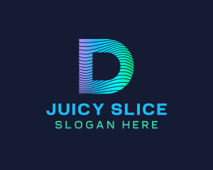 Gradient Stripes Letter D logo design