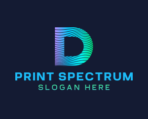 Gradient Stripes Letter D logo design