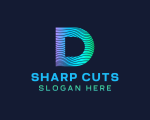 Gradient Stripes Letter D logo design