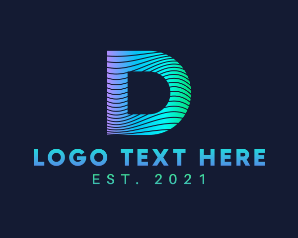 Letter D logo example 3