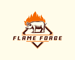 Fire Pork Grill logo design