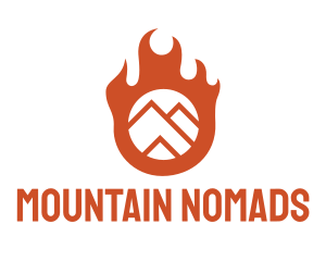 Orange Flame Mountain logo design