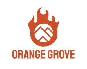 Orange Flame Mountain logo design