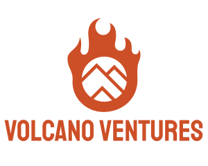 Orange Flame Mountain logo design