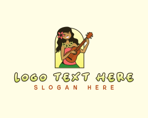 Ukelele Hawaiian Girl logo