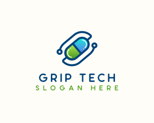 Tech Medical Pill  logo design