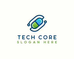 Tech Medical Pill  logo design