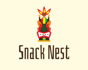 Colorful Tiki Statue logo design