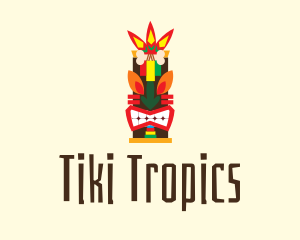 Colorful Tiki Statue logo design