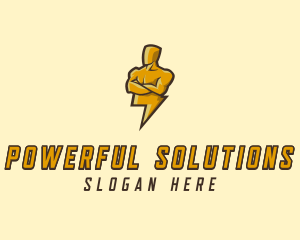 Lightning Human Bolt logo design