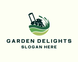 Grass Lawn Mower logo design