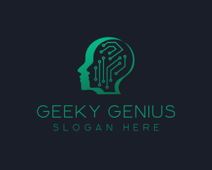 Science Technology Head logo design