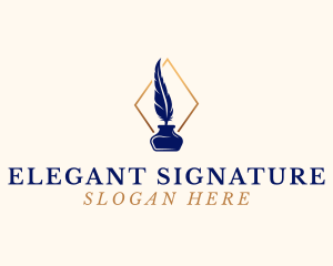 Elegant Quill Pen logo design