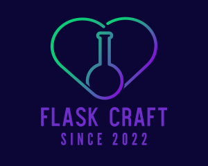 Tube Heart Flask logo design