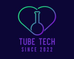 Tube Heart Flask logo design