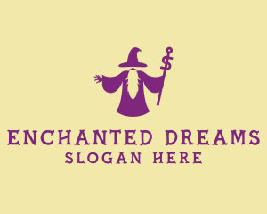 Magical Wizard Wand logo design