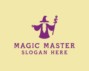 Magical Wizard Wand logo design