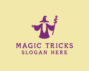 Magical Wizard Wand logo design