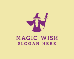 Magical Wizard Wand logo design