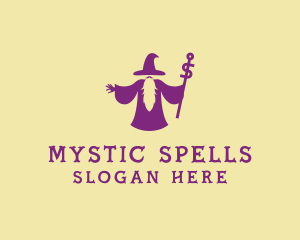 Magical Wizard Wand logo design