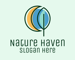 Moon Leaf Nature logo design