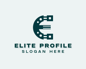 Professional Tech Letter E logo design