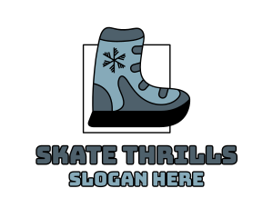 Snow Ski Boot Footwear logo design