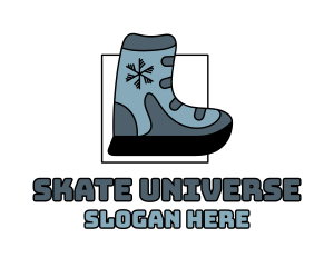 Snow Ski Boot Footwear logo design