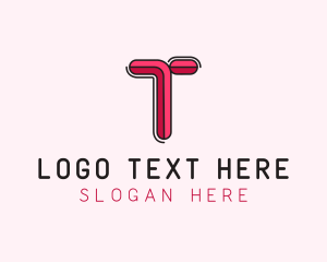 Red Pink Letter T logo