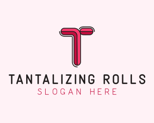 Red Pink Letter T logo design