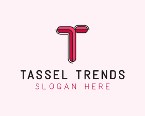 Red Pink Letter T logo design