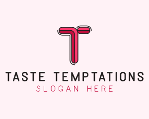 Red Pink Letter T logo design