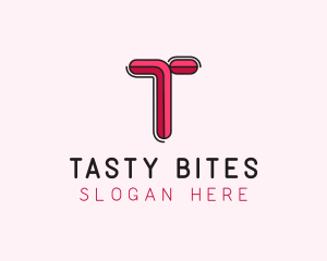 Red Pink Letter T logo design