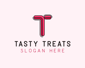 Red Pink Letter T logo design