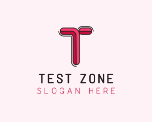 Red Pink Letter T logo design