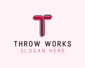 Red Pink Letter T logo design