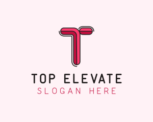 Red Pink Letter T logo design