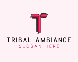 Red Pink Letter T logo design