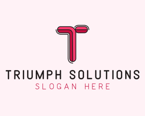 Red Pink Letter T logo design