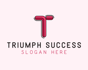 Red Pink Letter T logo design