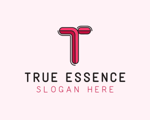 Red Pink Letter T logo design