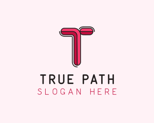 Red Pink Letter T logo design