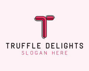 Red Pink Letter T logo design