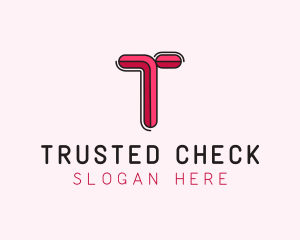 Red Pink Letter T logo design