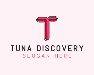 Red Pink Letter T logo design