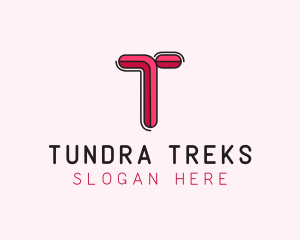 Red Pink Letter T logo design